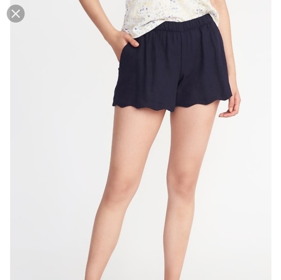 Old Navy Pants - Scallop-Hem Linen-Blend Soft Shorts